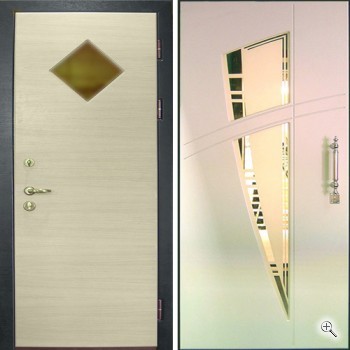 Светлая входная дверь МДФ с зеркалом ВДЗ-30 - купить от производителя Мосдвери Светлая входная дверь МДФ с зеркалом ВДЗ-30